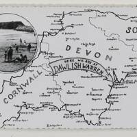 Postcard map of Dawlish Warren