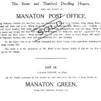 Sale document relating to the Hambeldon Estate, detailing sale of the Post Office