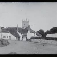 Church + cottages, Drewsteignton