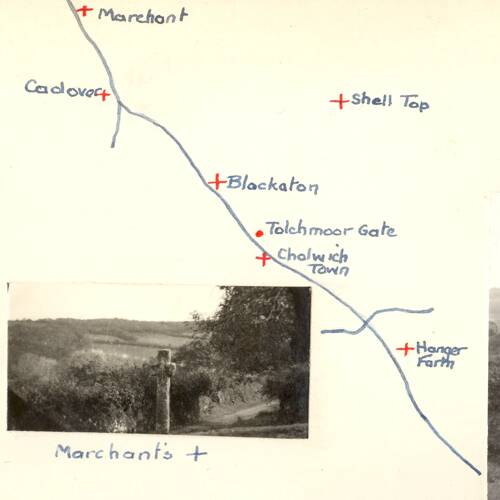 Diagram of crosses and features on Lee Moor