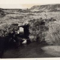 Clapper bridge over the O brook, at Henroost mine workings