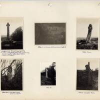 A page from J.H.Boddy's album of Dartmoor photographs of crosses.