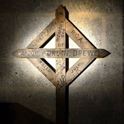 Maj Adrian Drewe's battlefield cross - His mens memorial to him colour DSC4937.JPG
