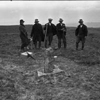 NEGATIVE OF GROUP & STEPHENS GRAVE, AFTER RE-ERECTION OF STONE by R. HANSFORD WORTH,