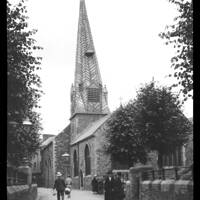 Church spire, Plymouth?, pre-war