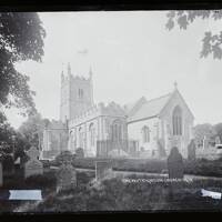 Church and churchyard from south east, Drewsteignton
