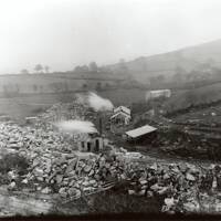 Camp for workers on the Sheepstor dam