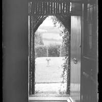 A glimpse through the doorway at the garden at Moorside, Horrabridge
