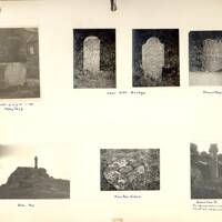 A page from an album on Dartmoor: a selection of photographs of crosses and boundary markers
