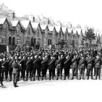 1WW THE ARRIVAL OF A THOUSAND MEMBERS OF THE RAMC AT NEWTON ABBOT IN 1915