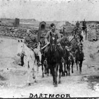 Unidentified troops leaving Okehampton Army camp.