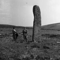 NEGATIVE OF MENHIR, DRIZZLECOMBE. ADML. CLARK & ANNIE,         by R. HANSFORD WORTH