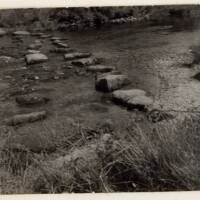 Stepping stones across the West Dart River, at Week Ford