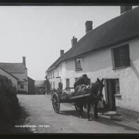 Horse + cart, street view, Knowstone