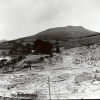 Constructing the foundations of the Sheepstor dam