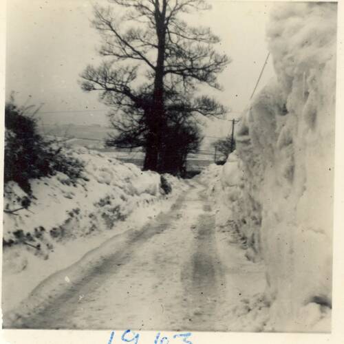 Snowy lane on Dartmoor
