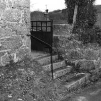 The four steps leading to the entrance of the Lustleigh Baptist Chapel