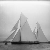 TWO LARGE RIGGED YACHTS