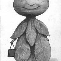 Cartoon of turnip in form of person