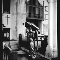 The pulpit at Meavy Church