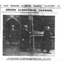 Newspaper cutting, trial of Rev Sanders of Manaton