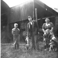 Gordon and Isabel Warne at Southcott Farm with Norman, Brian and Philip