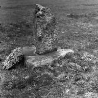 NEGATIVE OF STEPHENS GRAVE, STONE RE-ERECTED by R. HANSFORD WORTH,