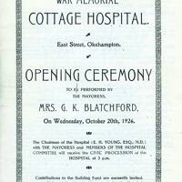 Okehampton War Memorial Hospital Opening Ceremony