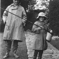 C.A. Hunt fishing on the Bovey c. 1915.