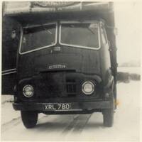 Mannings of Dawlish lorry struggling along snowy roads in the deep snow of 1963.