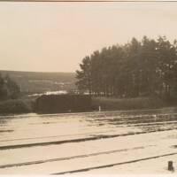 Railway line near Lydford in the 1927 floods