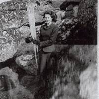 Mary Waterfield  with icicle at Hound Tor