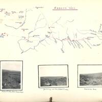 A page from an album on Dartmoor: Abbots Way Plan and Photographs
