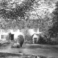 Painting of cottages at Manaton