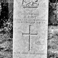 Uncatalogued: lsington churchyard. Private A Joint's grave.jpg