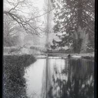 Oxton grounds, reflections in lake, Kenton