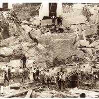 Beginning work on the foundations of Burrator dam