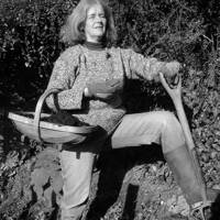 Hilary Gould in her garden