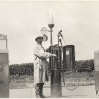 Philip Guest at his petrol station at Sourton Cross