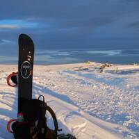 Snowboarding on Widecombe Hill