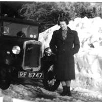 The Clements on their paper round during the blizzards of 1947