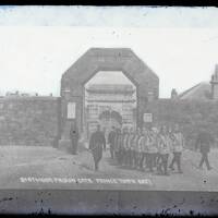 Princetown Prison: prison working party leaving main gates, Lydford (Princetown)