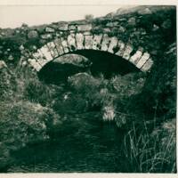 Dry stone bridge used by the Princetown Railway to cross Yes Tor Brook