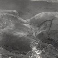 Aerial view of the West Okement valley looking from the British Railways quarry in a southerly direc