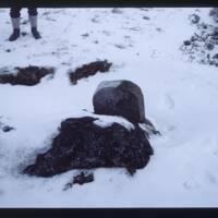 Grey Wether Boundary Stone in Snow