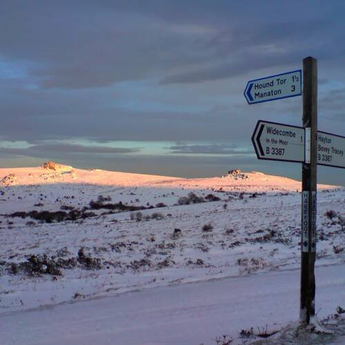 Buried road signs - Haytor to Widecombe Road