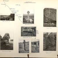A page from an album on Dartmoor: a selection of photographs of crosses on Lee Moor