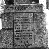 Churchyard War Memorial Displaying Names of Manaton Men Who Fell in the Great War 1914-1918