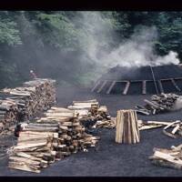 Demonstration model of a charcoal-producing stack or meiler