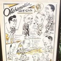Okehampton Golf Club cartoon signboard